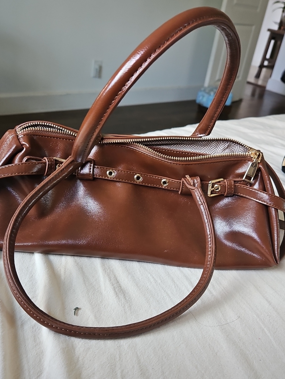 Urban Expressions Classic Brown Leather Style 9Top-Handle Women’s Bag
